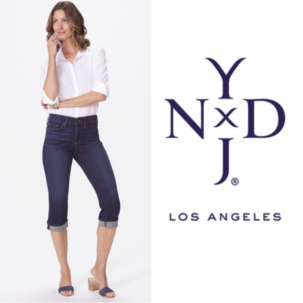 NYDJ Marilyn CROP with Cuff High Rise Size 8 EUC✅